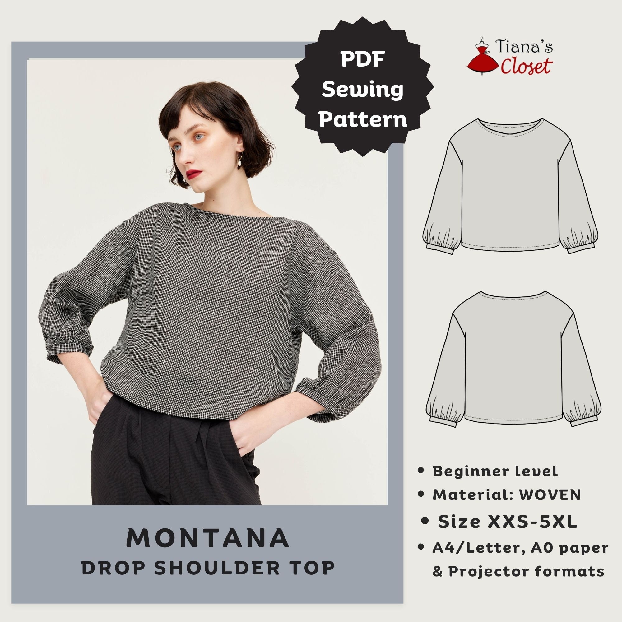 Drop Shoulder Top Sewing Pattern