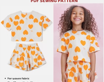 Briar top and shorts set - PDF sewing pattern | Digital sewing pattern for girls | Printable sewing pattern | Sewing pattern for kids
