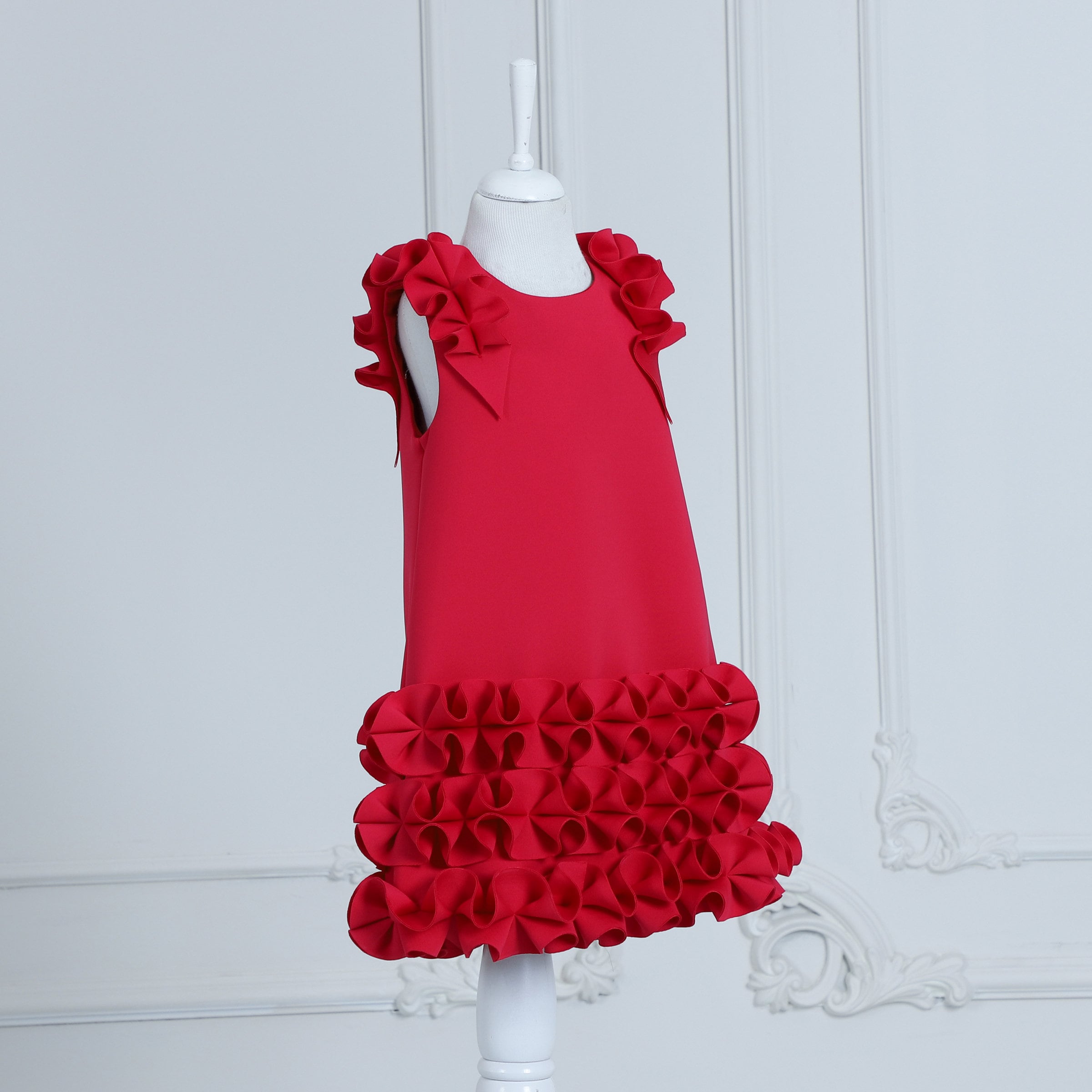 Most Beautiful Printed Summer Dress For New Born Baby In Red Color