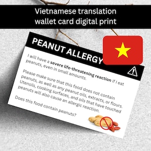Scheda di sensibilizzazione sulle allergie alle arachidi (download digitale) per viaggi anafilassi cibo