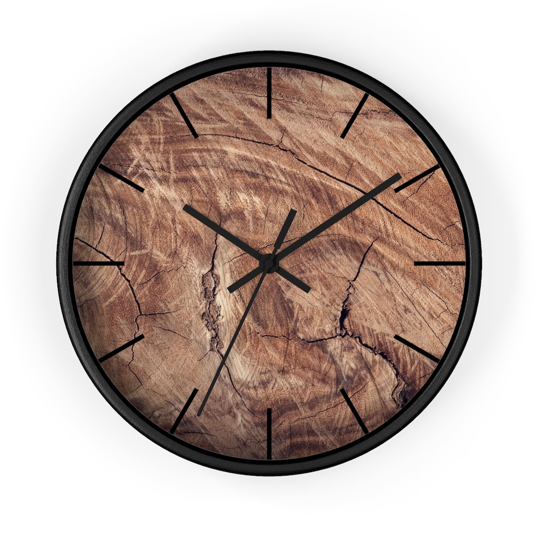 Dark Wood Wall Clock Dark Brown Minimalist Wall Clock Etsy