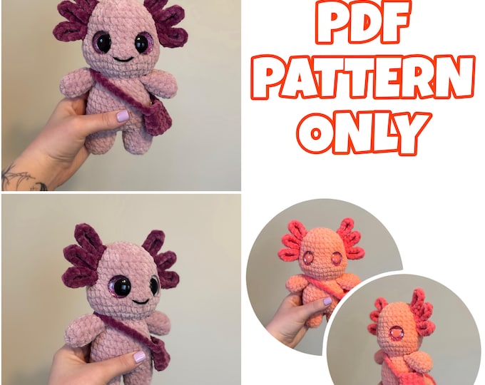 Crochet Standing Axolotl | Digital Pattern ONLY