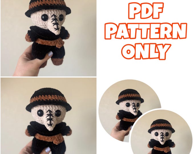 Mini Crochet Plague Doctor Masked Physician - Digital Pattern ONLY