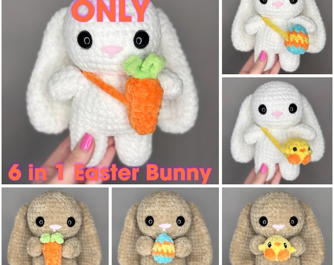 6 in 1 Crochet Easter Bunny - Digital Pattern ONLY