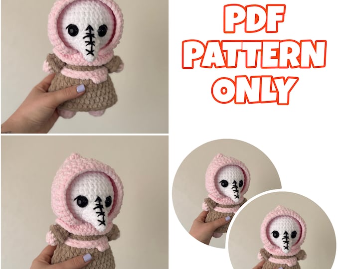 Mini Crochet Plague Nurse Masked Physician - Digital Pattern ONLY