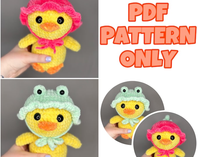 Crochet Strawberry & Frog Ducks - Digital Pattern ONLY