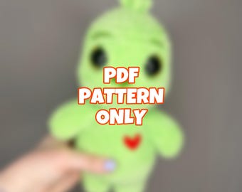 Schema all'uncinetto per Baby Meanie in formato PDF / Simpatico peluche amigurumi verde scontroso / Schema all'uncinetto per le feste / SOLO download digitale