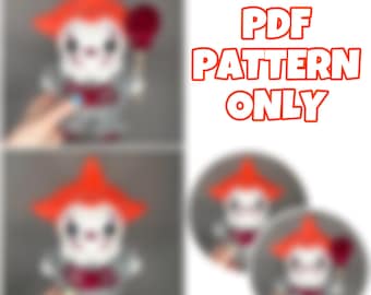 Modèle PDF de mini clown effrayant au crochet | Peluche amigurumi d'horreur mignonne | Modèle de crochet d'Halloween à télécharger numérique uniquement