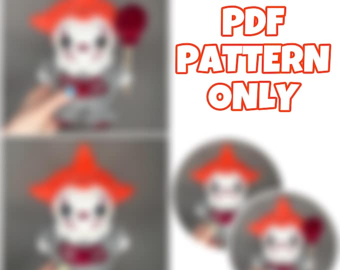 Mini Crochet Creepy Clown - Digital Pattern ONLY