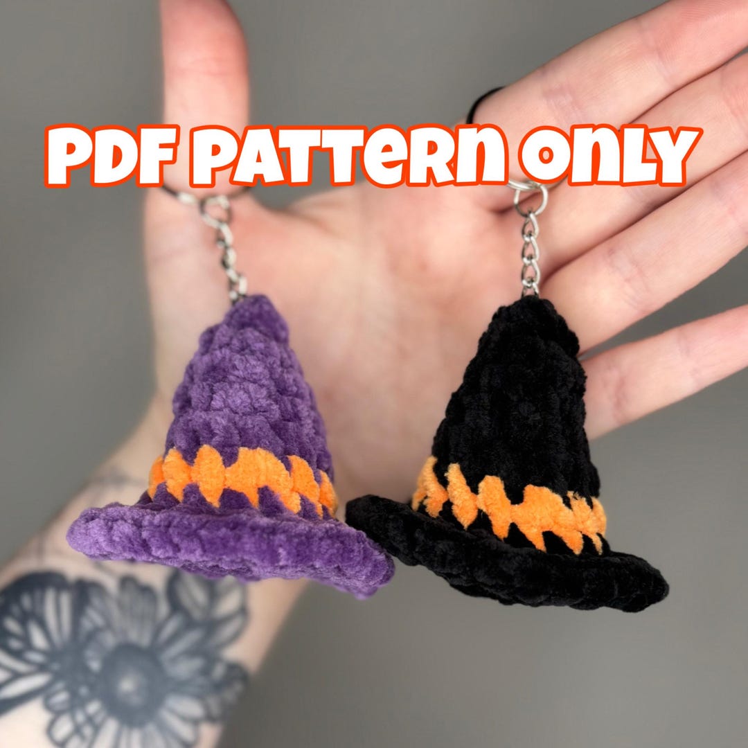 Witch Hat Keychain Crochet Pattern PDF | Cute Halloween Amigurumi ...