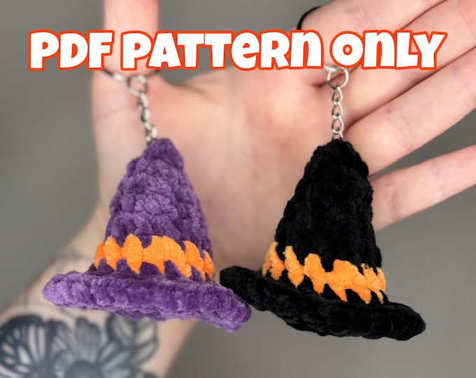 Crochet Witch Hat Keychain - Digital Pattern ONLY