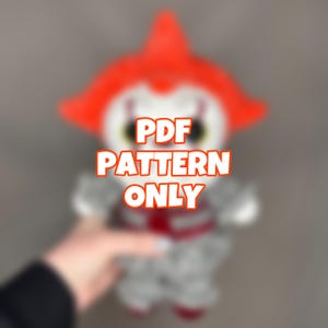 Creepy Clown Crochet Pattern PDF | Cute Horror Amigurumi Plushie | Halloween Crochet Pattern Digital Download ONLY