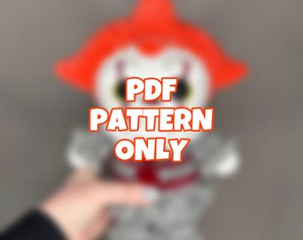 Modèle de clown effrayant au crochet (PDF) | Peluche amigurumi d'horreur mignonne | Modèle de crochet d'Halloween à télécharger numérique uniquement