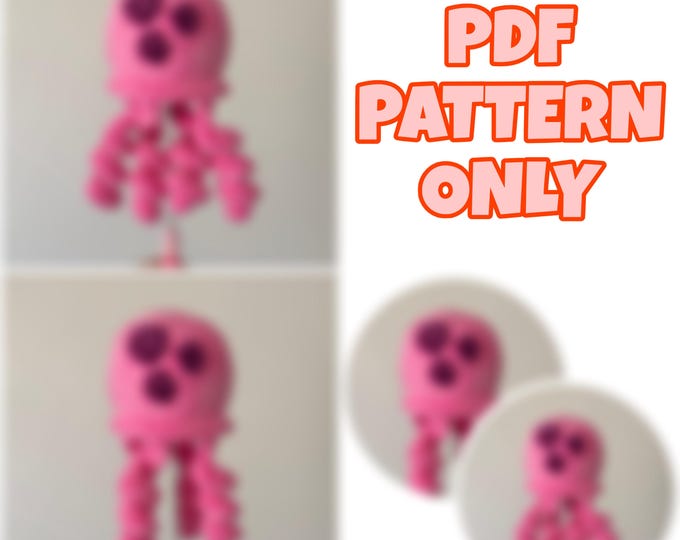Pink Cartoon Jellyfish - Digital Pattern ONLY