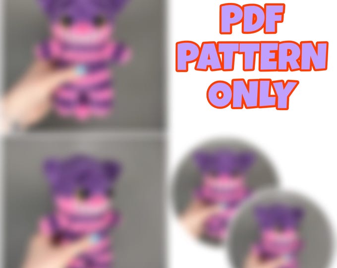 Crochet Purple Cat - Digital Pattern ONLY