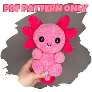 Axolotl Crochet Pattern PDF | Cute Amigurumi Plushie | Adorable Axolotl Crochet Pattern Digital Download ONLY