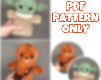 Crochet Low Sew Green Alien & Hair Man Bundle-Digital Pattern (NOT a physical item) Written in English (US) terminology. *Read description*
