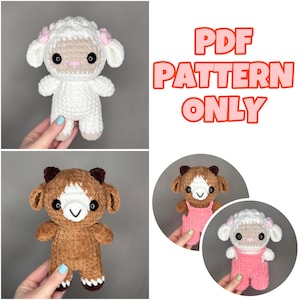 Lamb & Goat Crochet Pattern PDF Bundle | Cute Amigurumi Farm Animal Plushies | Crochet Pattern Digital Download ONLY