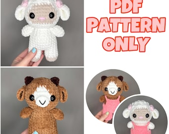 Lamb & Goat Crochet Pattern PDF Bundle | Cute Amigurumi Farm Animal Plushies | Crochet Pattern Digital Download ONLY