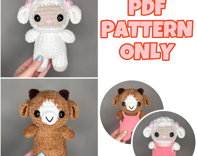 Crochet Lamb & Goat - Digital Pattern ONLY
