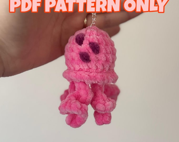 Pink Jellyfish Keychain - Digital Pattern ONLY