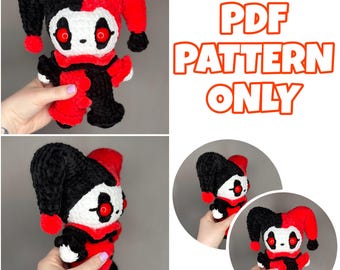 Mini Jester Clown Crochet Pattern PDF | Cute Horror Amigurumi Plushie | Halloween Crochet Pattern Digital Download ONLY