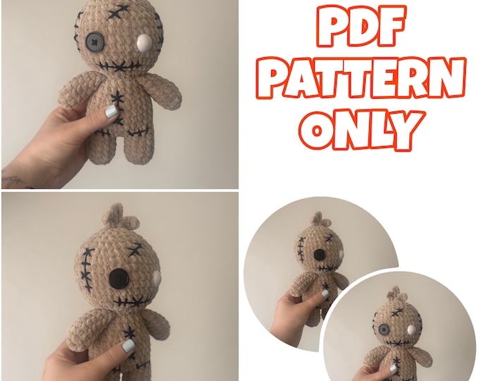 Mini Crochet Low Sew Voodoo Doll - Digital Pattern ONLY