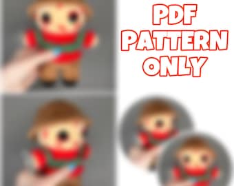 Patrón de ganchillo en PDF para Mini Mr. Nightmare / Adorable peluche amigurumi de terror / Patrón de ganchillo de terror para Halloween (solo descarga digital)