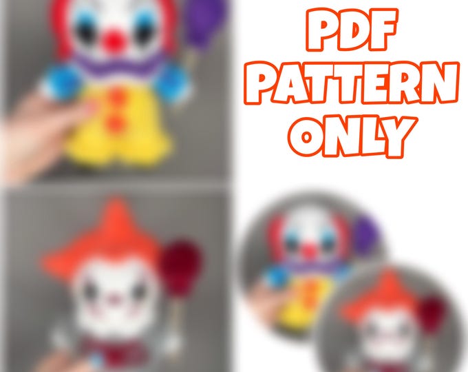 2 in 1 Crochet Mini Clown Friends Bundle - Digital Pattern ONLY
