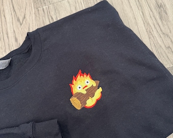 Anime-inspired embroidered pullover sweater