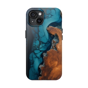 Coque de portable en résine imprimée bois