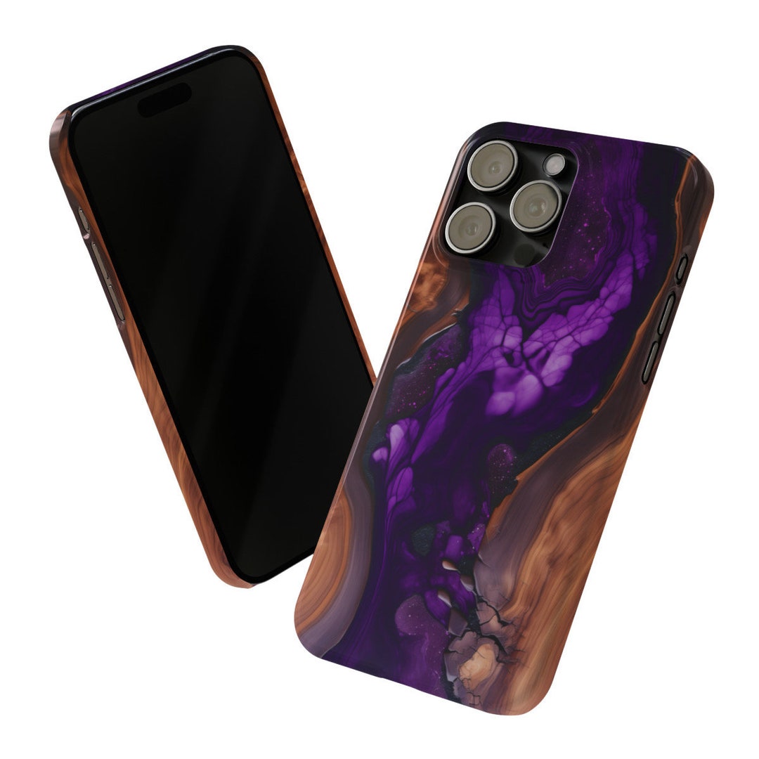 Resin Epoxy Wood Grain iPhone Case Etsy