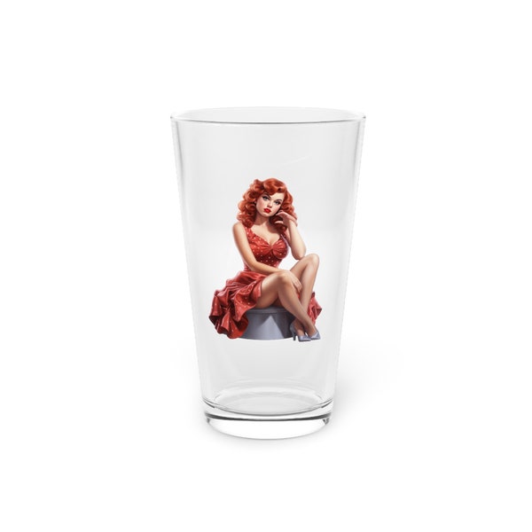 Retro Classic PinUps on a Pint Glass, 16oz, Retro 1940's, perfect gift for Pin up and Burlesque