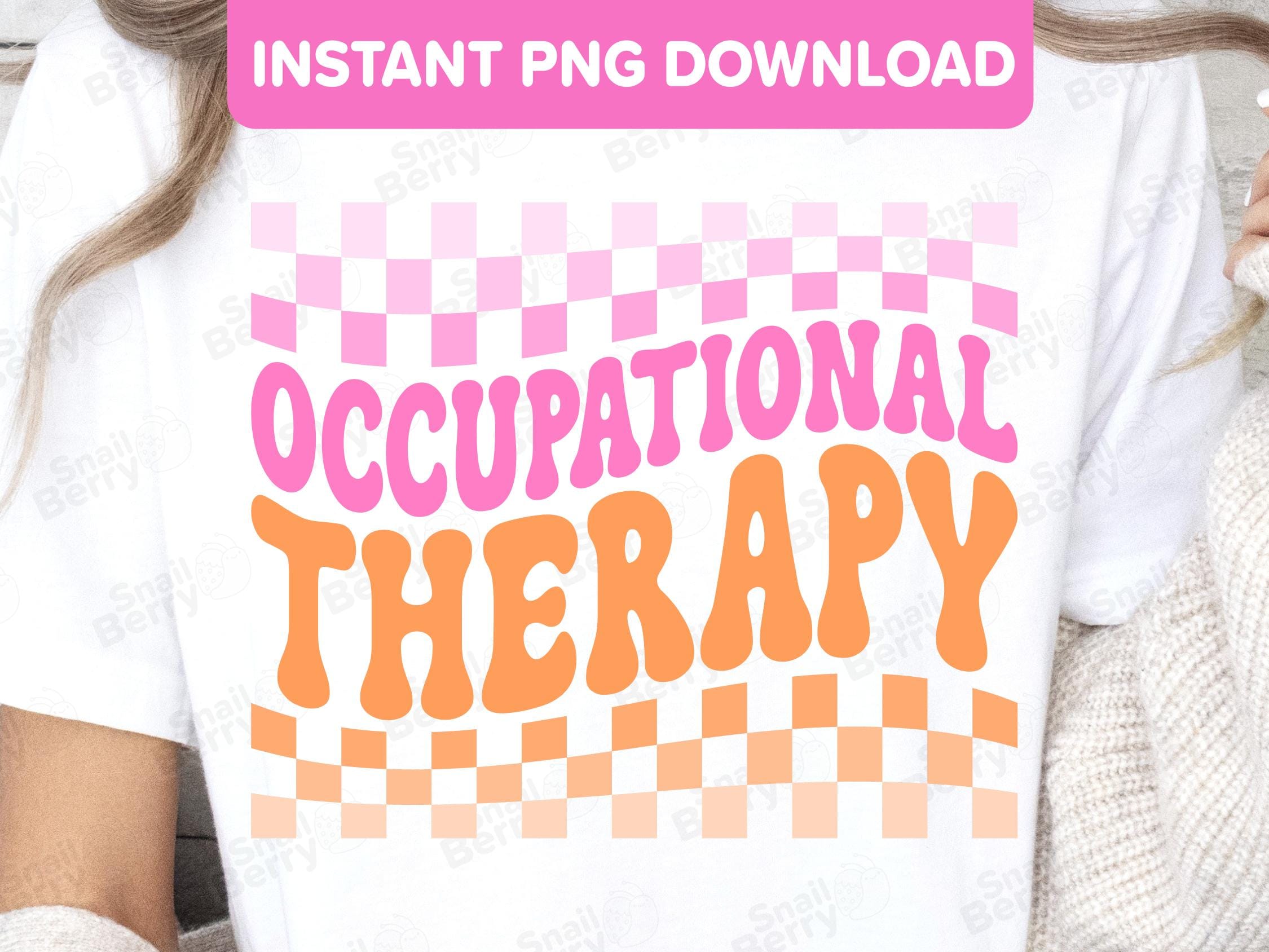 Occupational Therapy PNG Design Download - Cute Pink Orange Retro Summer Aesthetic Occupational Therapist Gift Sublimation Transfer PNG