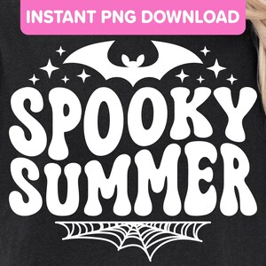 Spooky Summer Summerween PNG Design - Funny Goth Spooky Girl Summer Halloween Witchy Bat Beach Vacation Cruise Sublimation Shirt Design