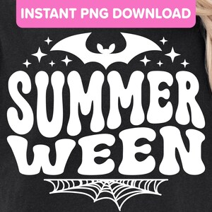 Summerween PNG Design - Funny Goth Spooky Girl Summer June Halloween Witchy Bat Beach Vacation Cruise Sublimation Shirt Design