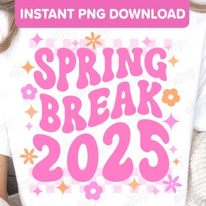 Voorjaarsvakantie 2025 png - schattige roze en oranje bloem voorjaarsvakantie middelbare school student ontwerp - leuke familie vrienden voorjaarsvakantie png