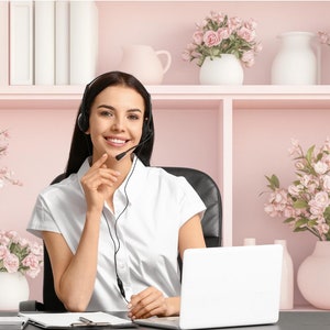 Virtual Back Grounds for Zoom Meetings, Pastel Pink Modern Bookshelf Background Zoom, MS Webex Skype Meetings in 16:9 WFH Spring Flowers