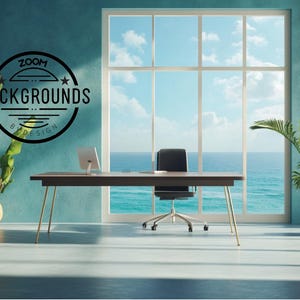 Calm Background Zoom Meeting Microsoft Teams Virtual Therapist Zoom Background Virtual Background Office Work from Home Zoom Call Ocean