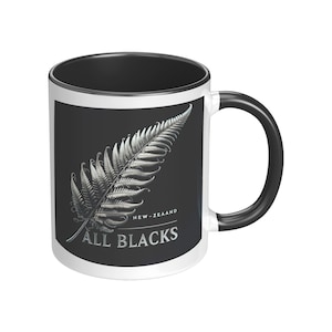 New Zealand All Blacks Coffee Mug Silver Fern