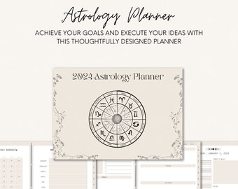 Digitaler Planer 2024, Mondkalender, Mondkalender 2024, Astrologieplaner, Witchy Planer, Mondkalender, Witchy Journal