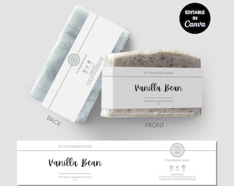 Minimal Soap Label Template Minimalist Soap Bar Label Canva Printable Template Soap Product Label, Customized Business Branding