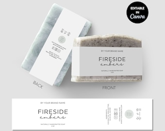 Minimal Soap Label Template Minimalist Soap Bar Label Canva Printable Template Soap Product Label, Customized Business Branding