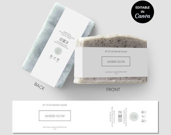 Minimal Soap Label Template Minimalist Soap Bar Label Canva Printable Template Soap Product Label, Customized Business Branding