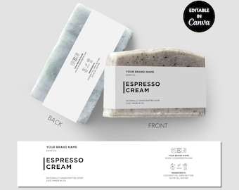 Minimal Soap Label Template Minimalist Soap Bar Label Canva Printable Template Soap Product Label, Customized Business Branding