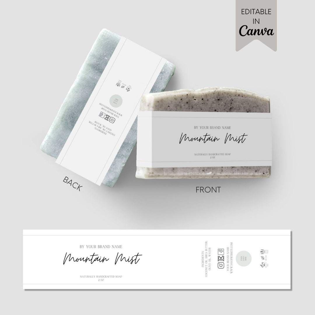 Minimal Soap Label Template Minimalist Soap Bar Label Canva Printable ...