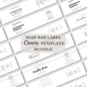 Pacchetto di modelli di etichette per sapone minimaliste Etichetta per saponetta minimalista Modello stampabile Canva Etichetta per prodotti di sapone, marchio aziendale personalizzato