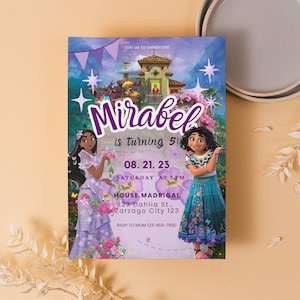 Editable Encanto Birthday Invitation Template, Encanto Invite, Encanto Party, Girls Birthday Invitation, Encanto Kids,Disney Encanto Mirabel