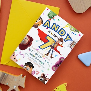 Editable Toy Story Birthday Invitation, Woody Buzz Lightyear, Toy Story Animated Invitation Template, Gender Neutral Birthda Invite, Canva,