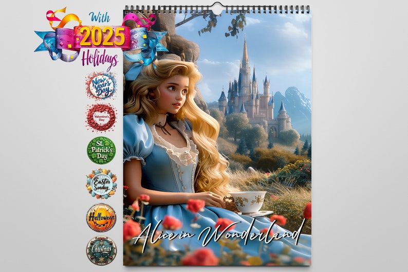 2025 Kaleidoscope Artisan Wall Calendar Alice in Wonderland - Etsy 
